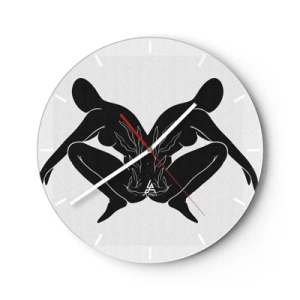Wanduhr - Glasuhr - Gemeinsame Seele - 40x40 cm