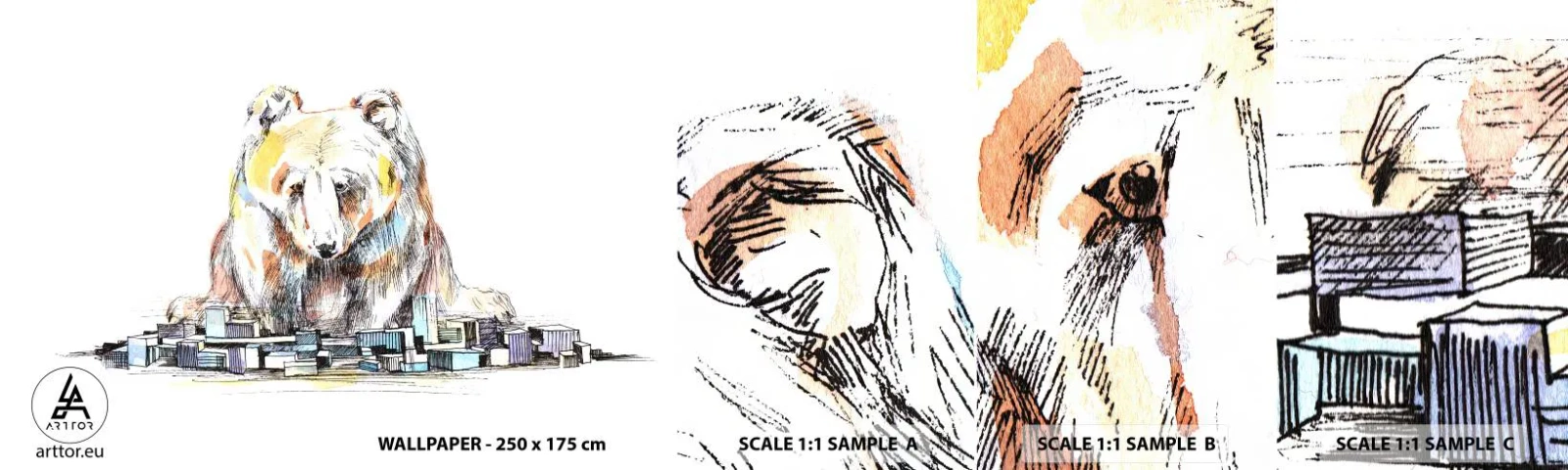 Fototapeten Muster Selbstklebend Deluxe Sticker - Wie kann man so leben? - Tiere, Tragen, Grafik - 100x30 cm