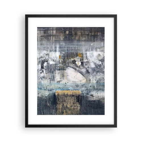 Poster in einem schwarzem Rahmen - Wie auf Eis, wie nach Dezember - 40x50 cm