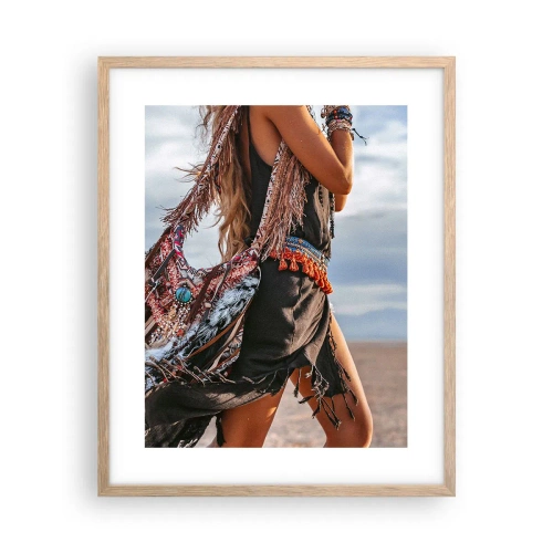 Poster in einem Rahmen aus heller Eiche - Das Mädchen des Schamanen - 40x50 cm