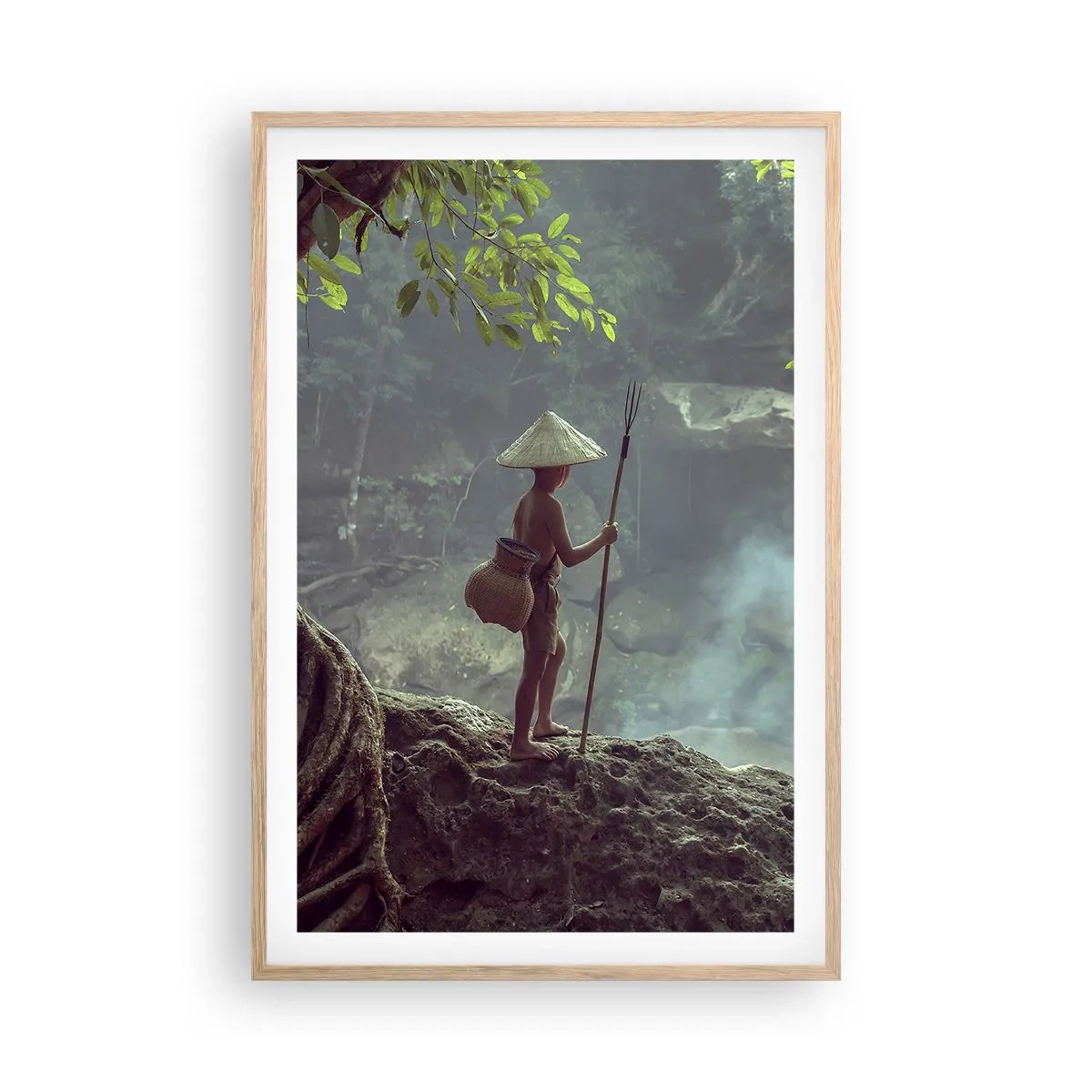 Poster in einem Rahmen aus heller Eiche - Befreundet mit der Natur - 61x91 cm