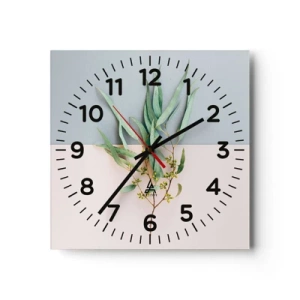 Wanduhr - Glasuhr - Pastellige Subtilität - 40x40 cm