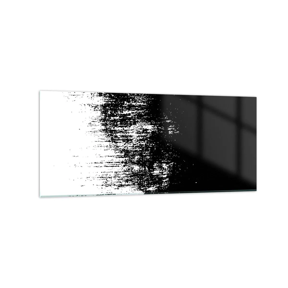 Glasbild - Bild auf glas - Minimalistische Abstraktion in Schwarzweiß - 120x50cm - Und der Gewinner ist ... - Moderne Wanddekoration für Wohnzimmer und Schlafzimmer ARTTOR