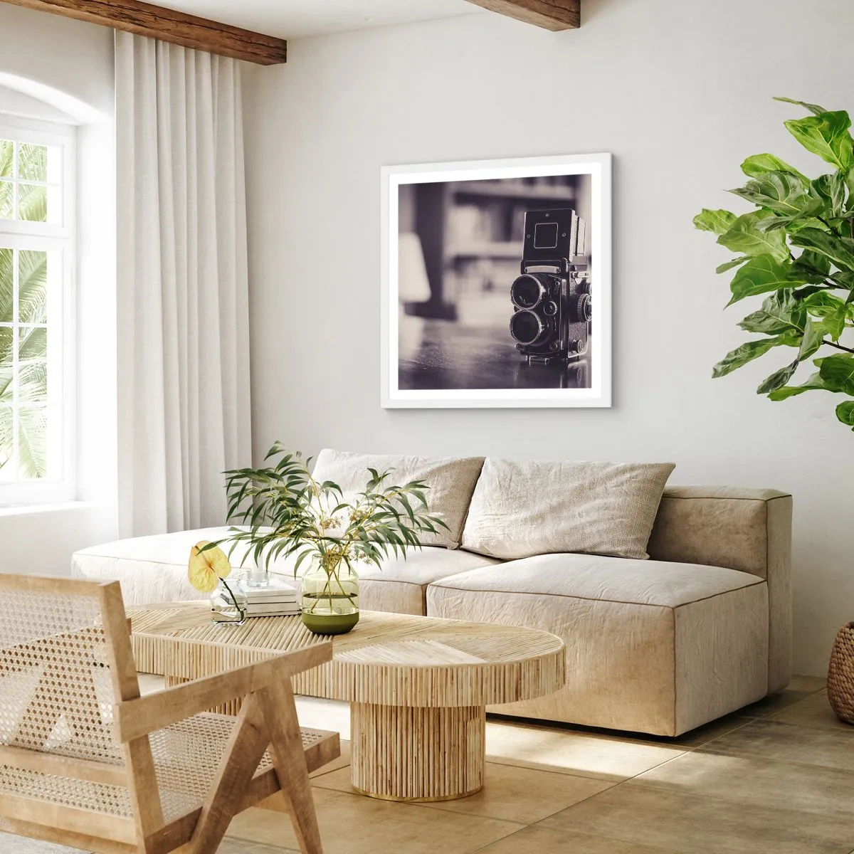 Poster in einem weißen Rahmen - Zauber alter Fotografie - 60x60 cm