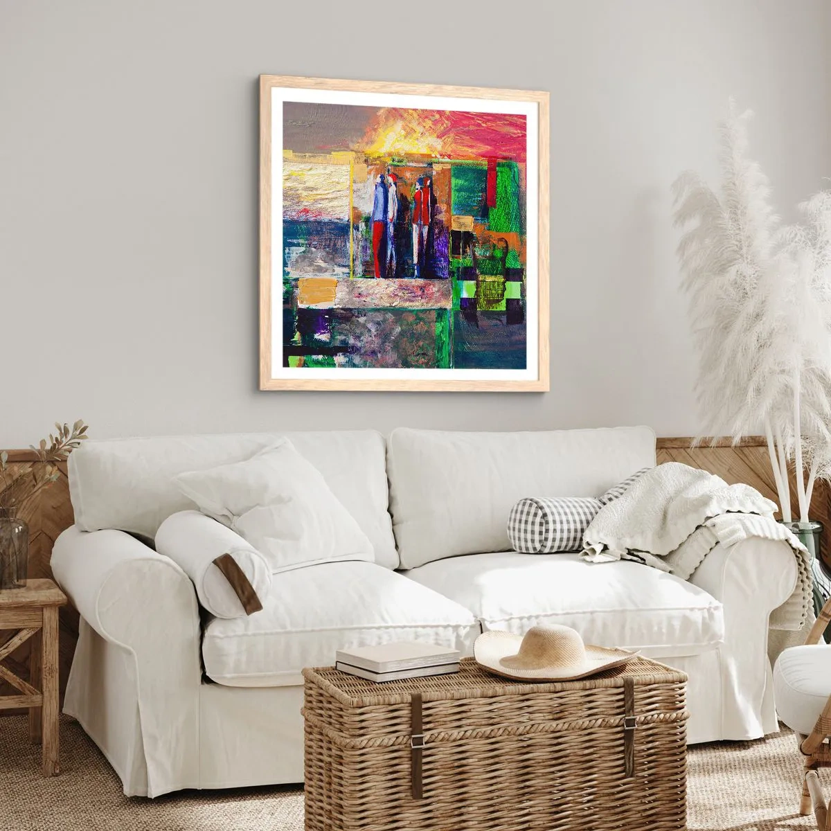 Poster in einem Rahmen aus heller Eiche - Beziehungen und Emotionen - 50x50 cm