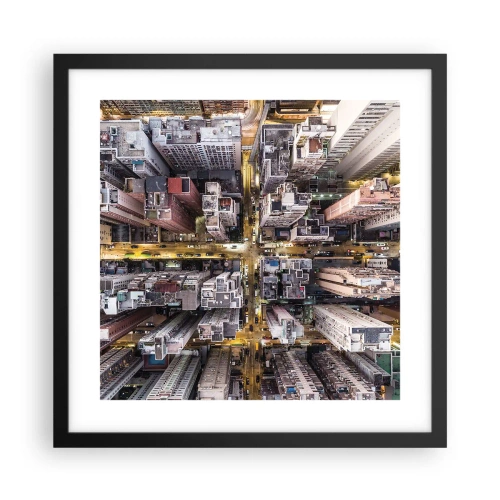 Poster in einem schwarzem Rahmen - Grüße aus Hongkong - 40x40 cm