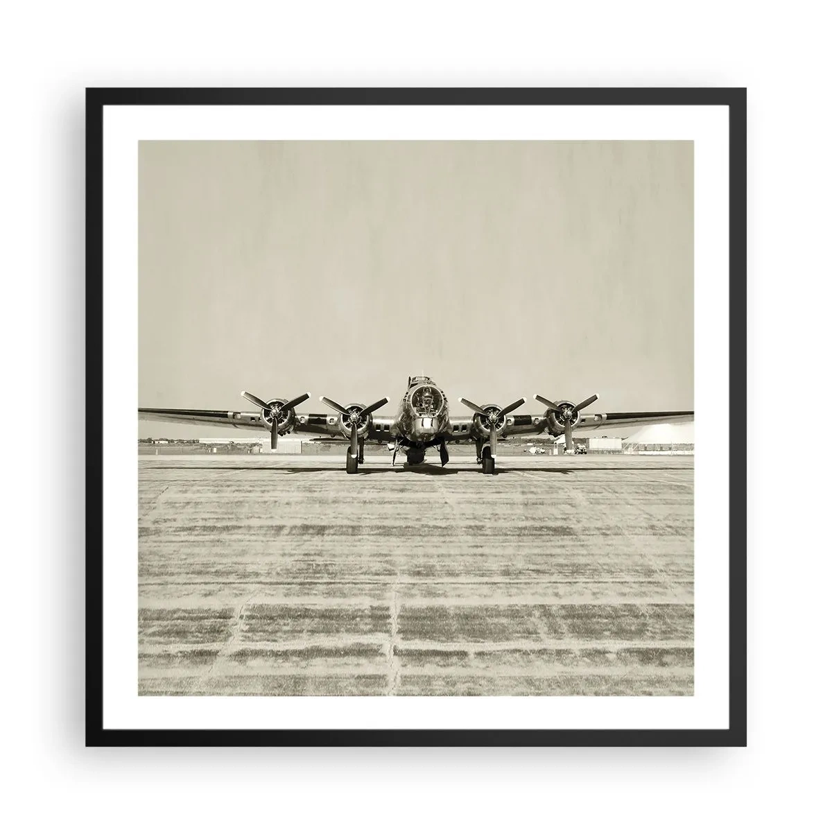 Poster in einem schwarzem Rahmen - Wie immer bereit - 60x60 cm