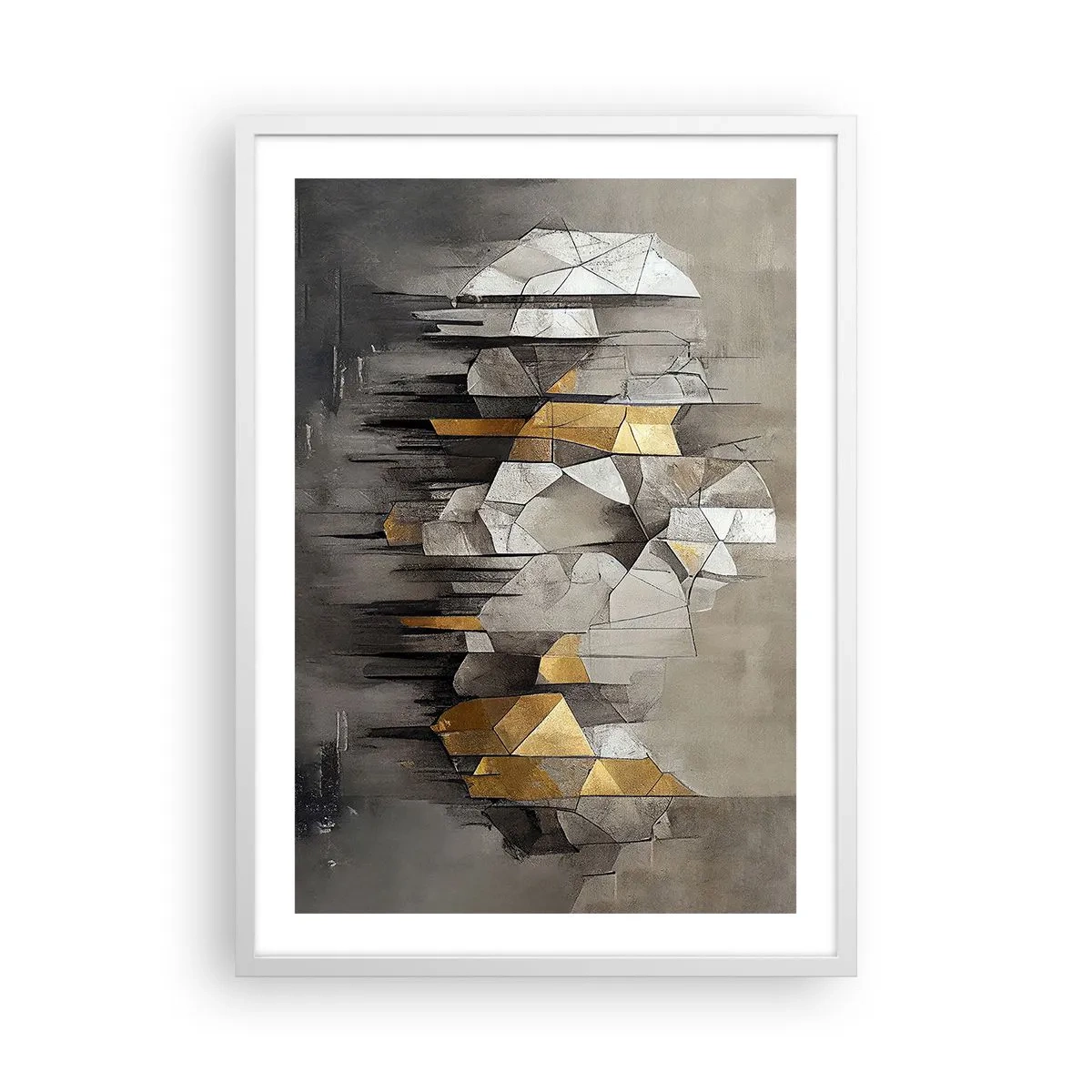 Poster in einem weißen Rahmen - Komposition aus Eis und Licht - 50x70 cm