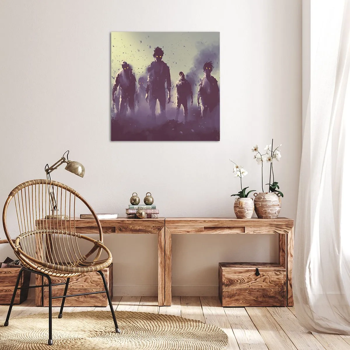 Bild auf Leinwand - Leinwandbild - Vorsichtig sein! Sie kommen - 40x40 cm