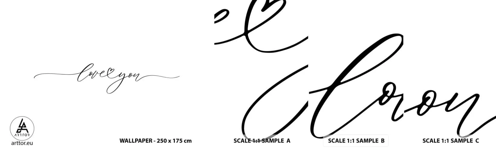 Fototapetenmuster Standard Eco - Schwarz auf weiß - Typografie, Bejahung, Maxime - 100x30 cm