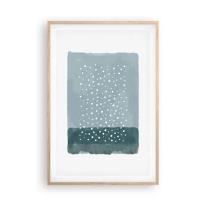 Poster in einem Rahmen aus heller Eiche - Auf Blau gewachsen - 61x91 cm