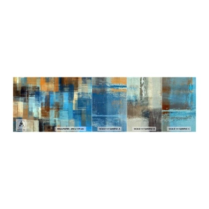 Fototapeten Muster Premium Canvas - Durch den blauen Schleier - Abstraktion, Stück, Malen - 100x30 cm