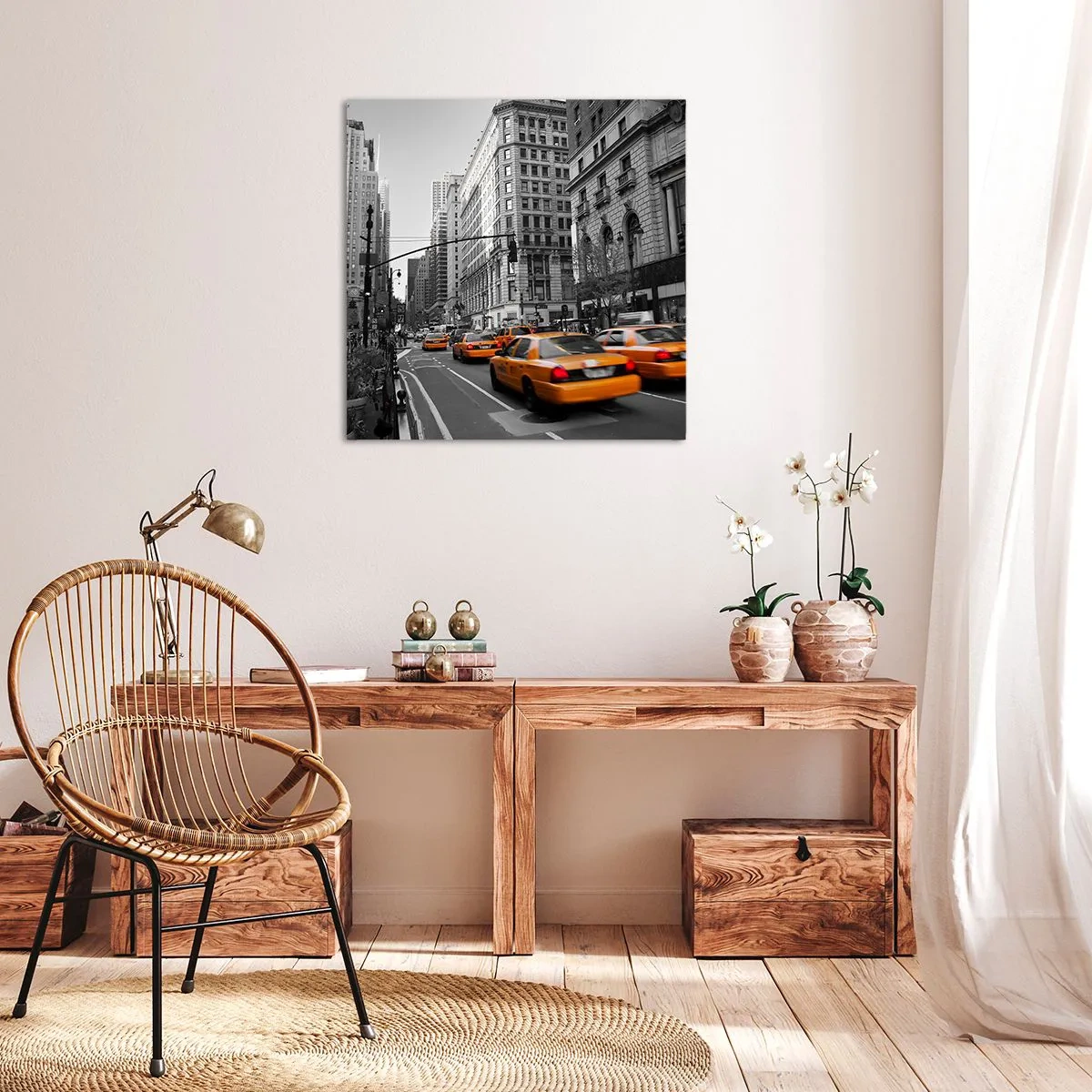 Bild auf Leinwand - Leinwandbild - Sonnen der Großstadt - 40x40 cm