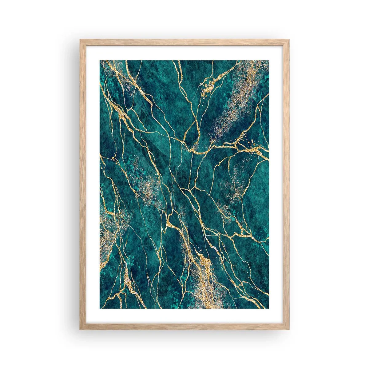 Poster in einem Rahmen aus heller Eiche - Goldmine - 50x70 cm