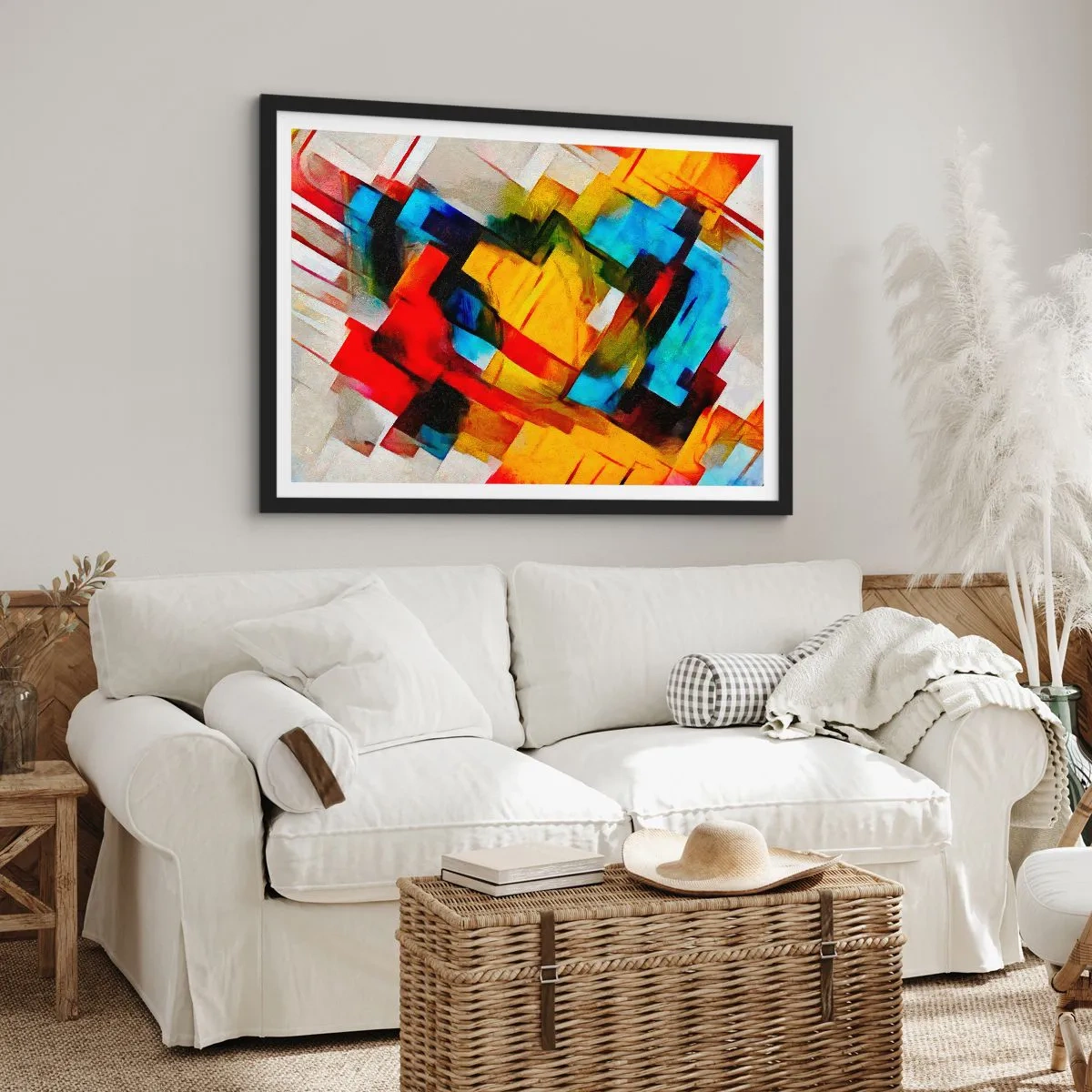 Poster in einem schwarzem Rahmen - Ein bunter Interleaver - 50x40 cm