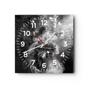 Wanduhr - Glasuhr - Mutter selbst - Natur - 40x40 cm
