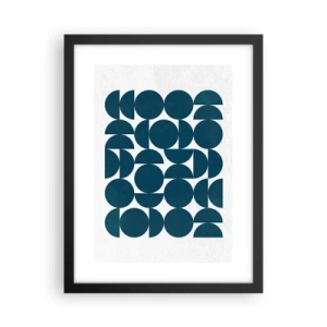 Poster in einem schwarzem Rahmen - Kreise und Halbkreise - 30x40 cm