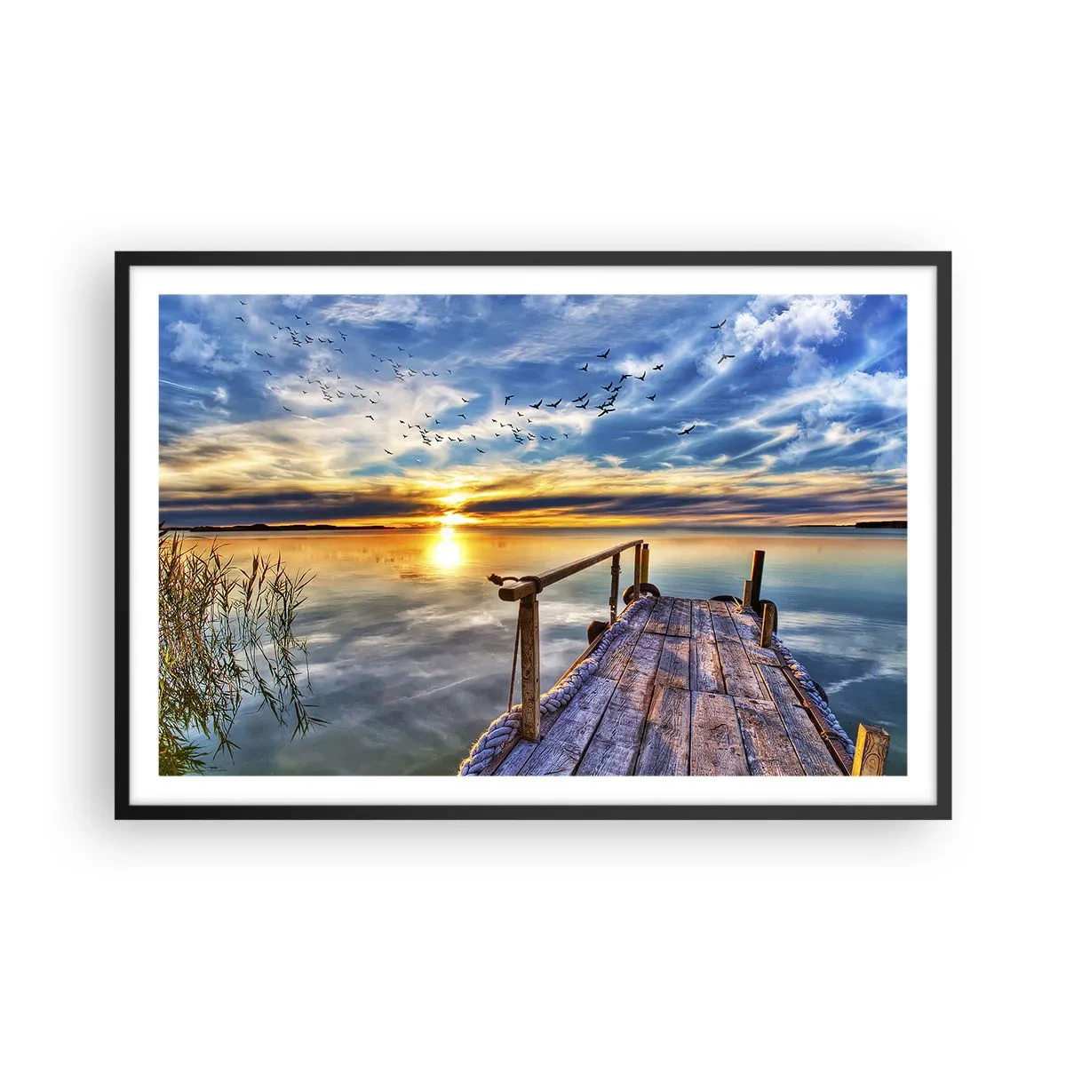 Poster in einem schwarzem Rahmen - Der Wind geht zur Ruhe - 91x61 cm