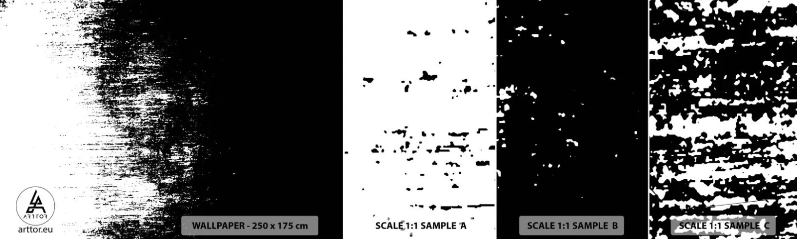 Fototapeten Muster Selbstklebend Deluxe Sticker - Und der Gewinner ist ... - Abstraktion, Stück, Schwarz und weiß - 100x30 cm