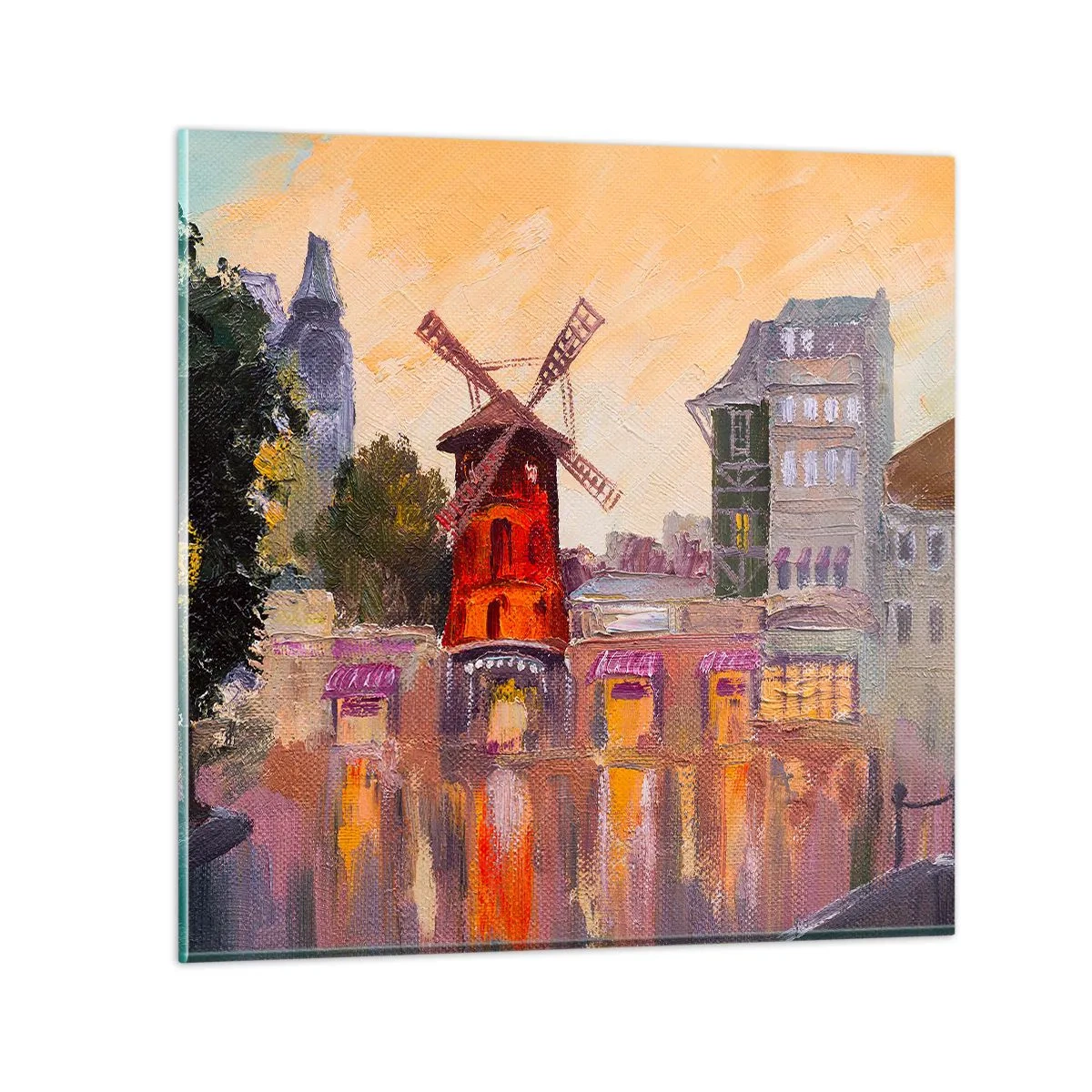 Glasbild - Bild auf glas - Pariser Ikonen – Moulin Rouge - 50x50 cm
