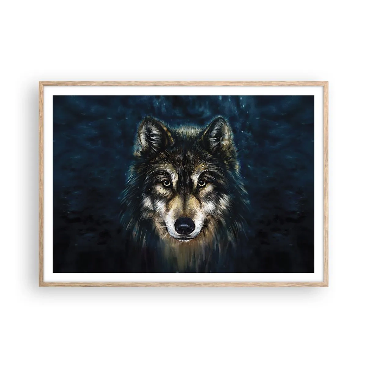 Poster in einem Rahmen aus heller Eiche - Alpha? Und Omega - 100x70 cm