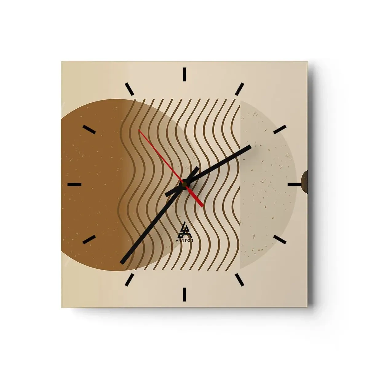 Wanduhr - Glasuhr - Zur Entstehung geometrischer Figuren - 40x40 cm