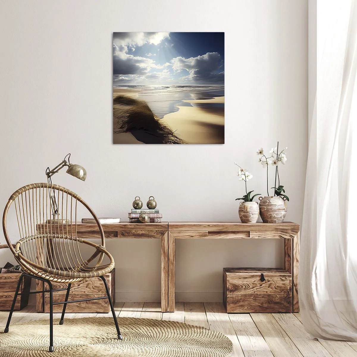 Bild auf Leinwand - Leinwandbild - Strand, wilder Strand - 70x70 cm