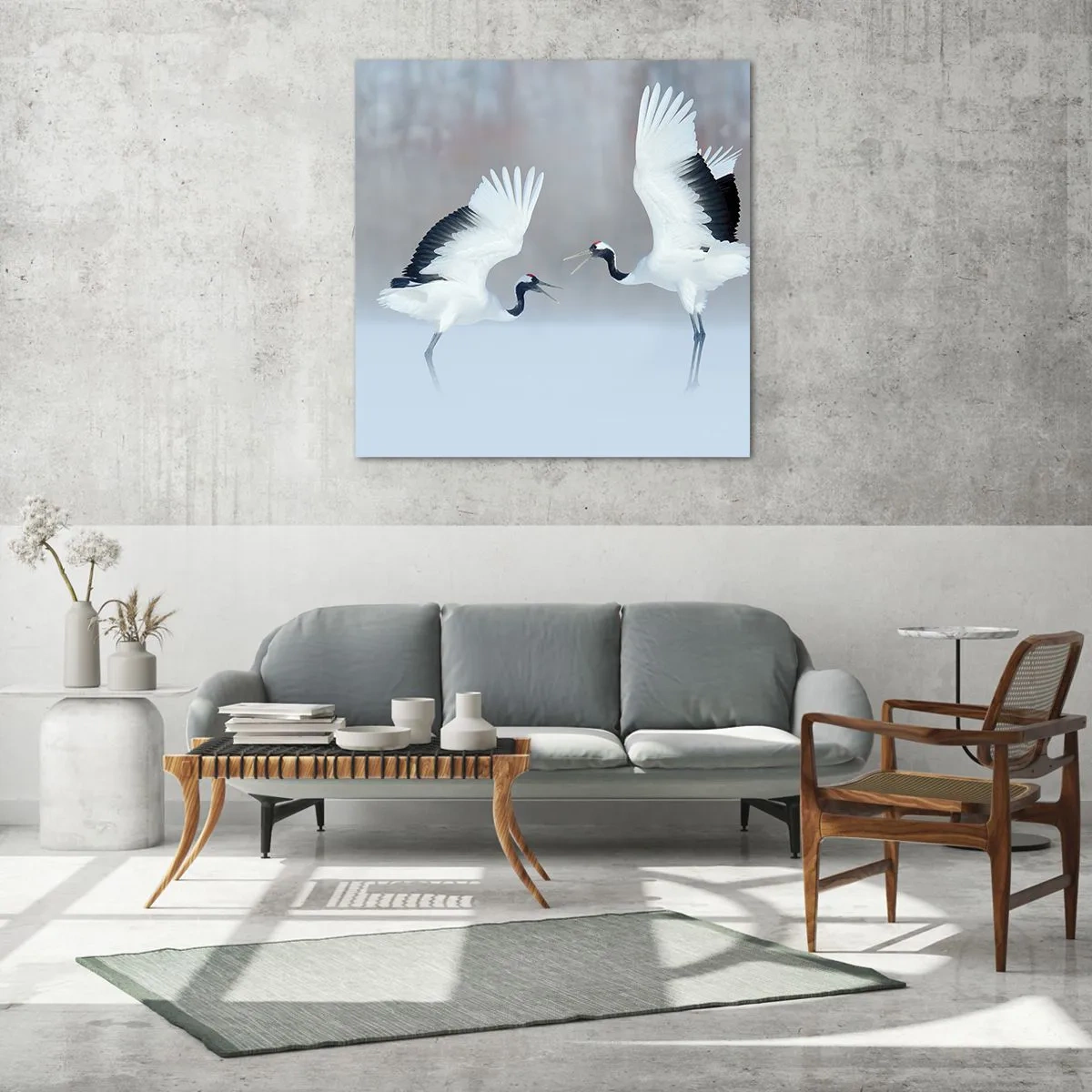 Glasbild - Bild auf glas - Tanz im Nebel - 70x70 cm