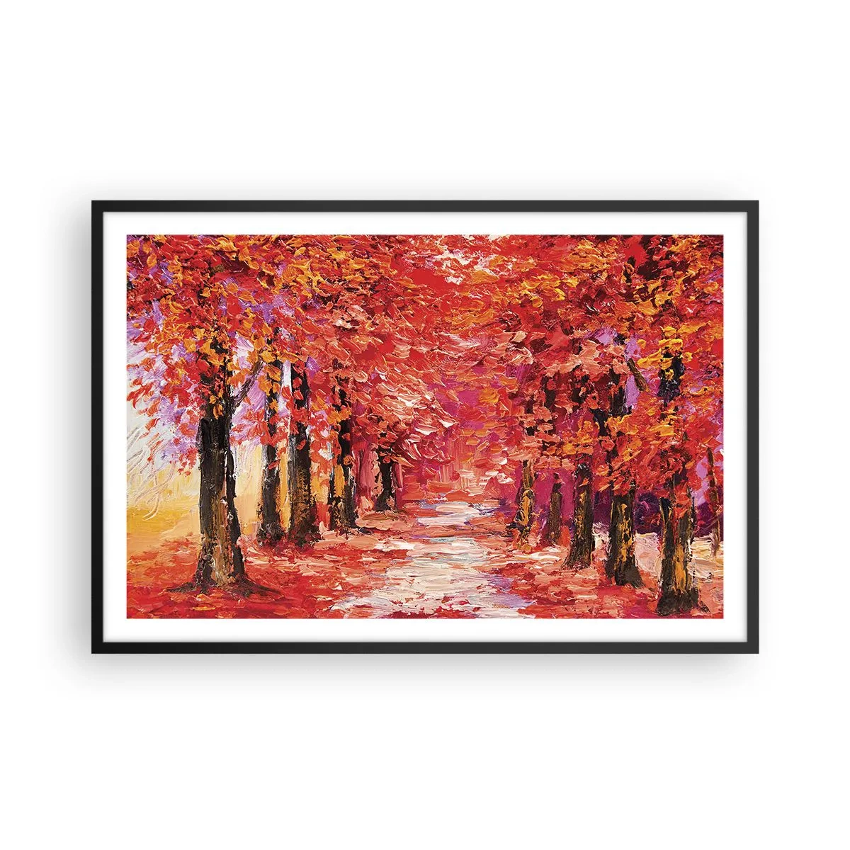 Poster in einem schwarzem Rahmen - Herbstlicher Eindruck - 91x61 cm