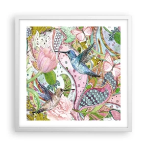 Poster in einem weißen Rahmen - Verstrickt in Weinreben - 50x50 cm