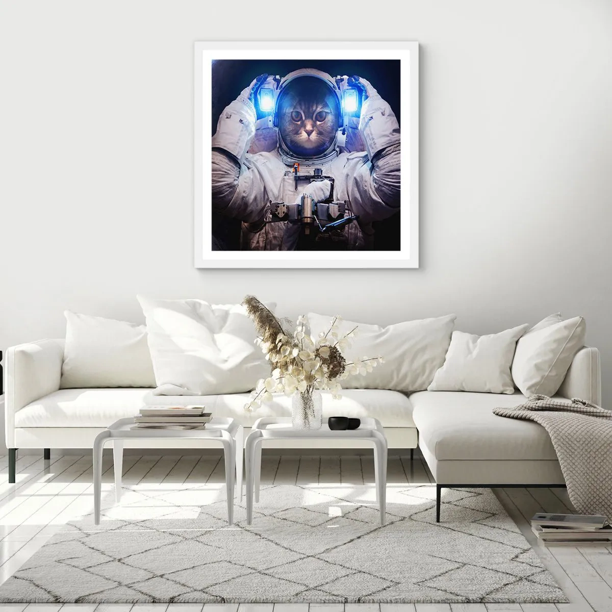 Poster in einem weißen Rahmen - Houston, du hast ein Problem - 60x60 cm