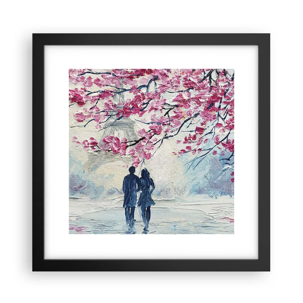 Poster in einem schwarzem Rahmen - Romantischer Spaziergang - 30x30 cm