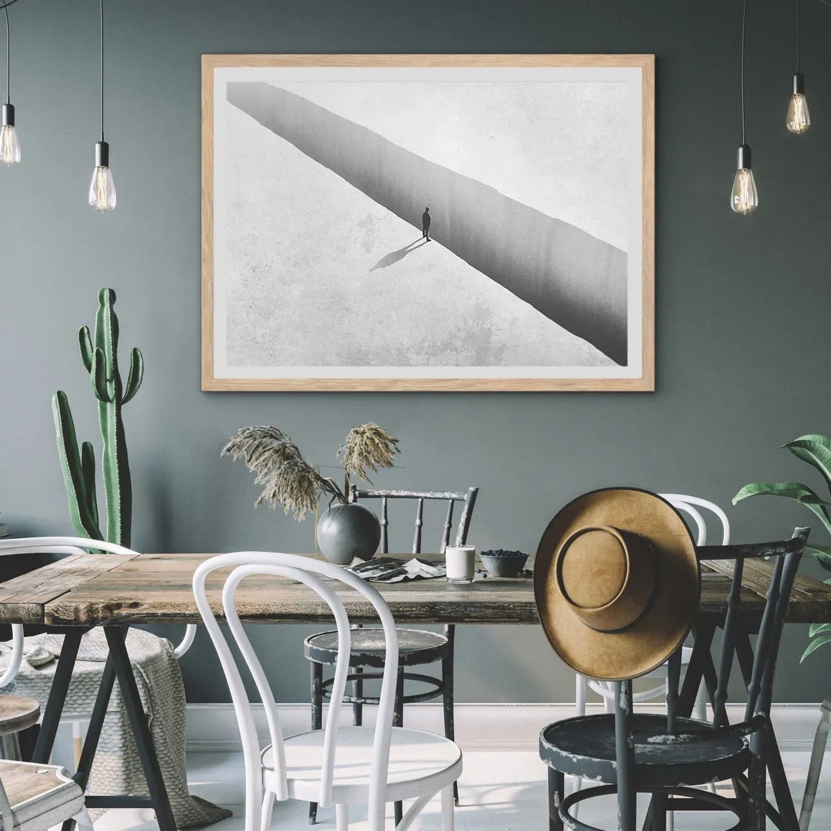 Poster in einem Rahmen aus heller Eiche - Klares Ziel - 50x40 cm