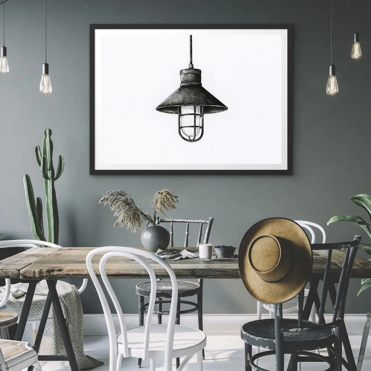 Poster in einem schwarzem Rahmen - Wie vor Jahren… - 50x40 cm