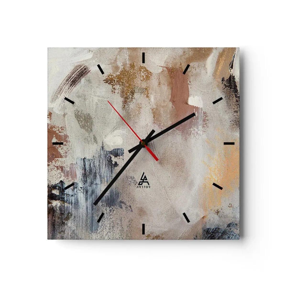 Wanduhr - Glasuhr - Neblige Abstraktion - 40x40 cm