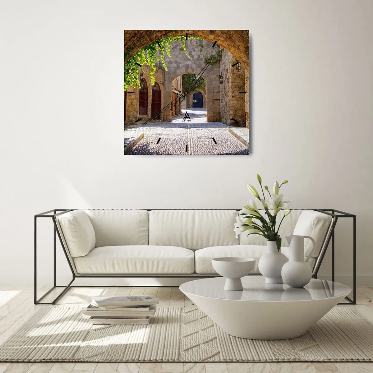 Wanduhr - Glasuhr - Die Prozession wird bald erscheinen - 40x40 cm