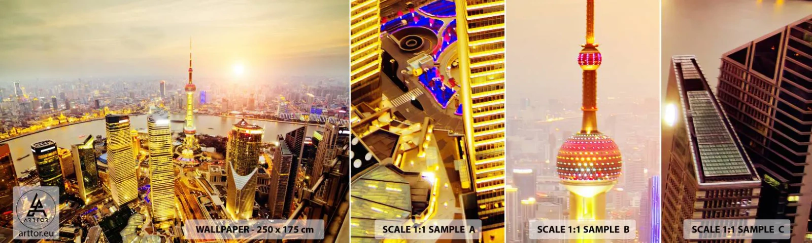 Fototapetenmuster Standard Eco - Asiatischer Traum - Stadt, Landschaft, Die Architektur - 100x30 cm