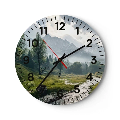 Wanduhr - Glasuhr - Hin und zurück - 40x40 cm