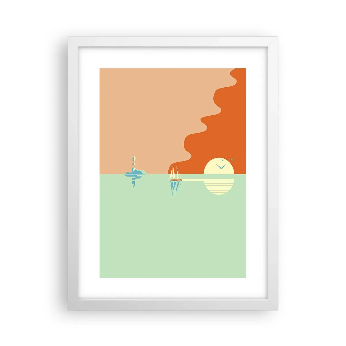 Poster in einem weißen Rahmen - Die perfekte Meereslandschaft - 30x40 cm