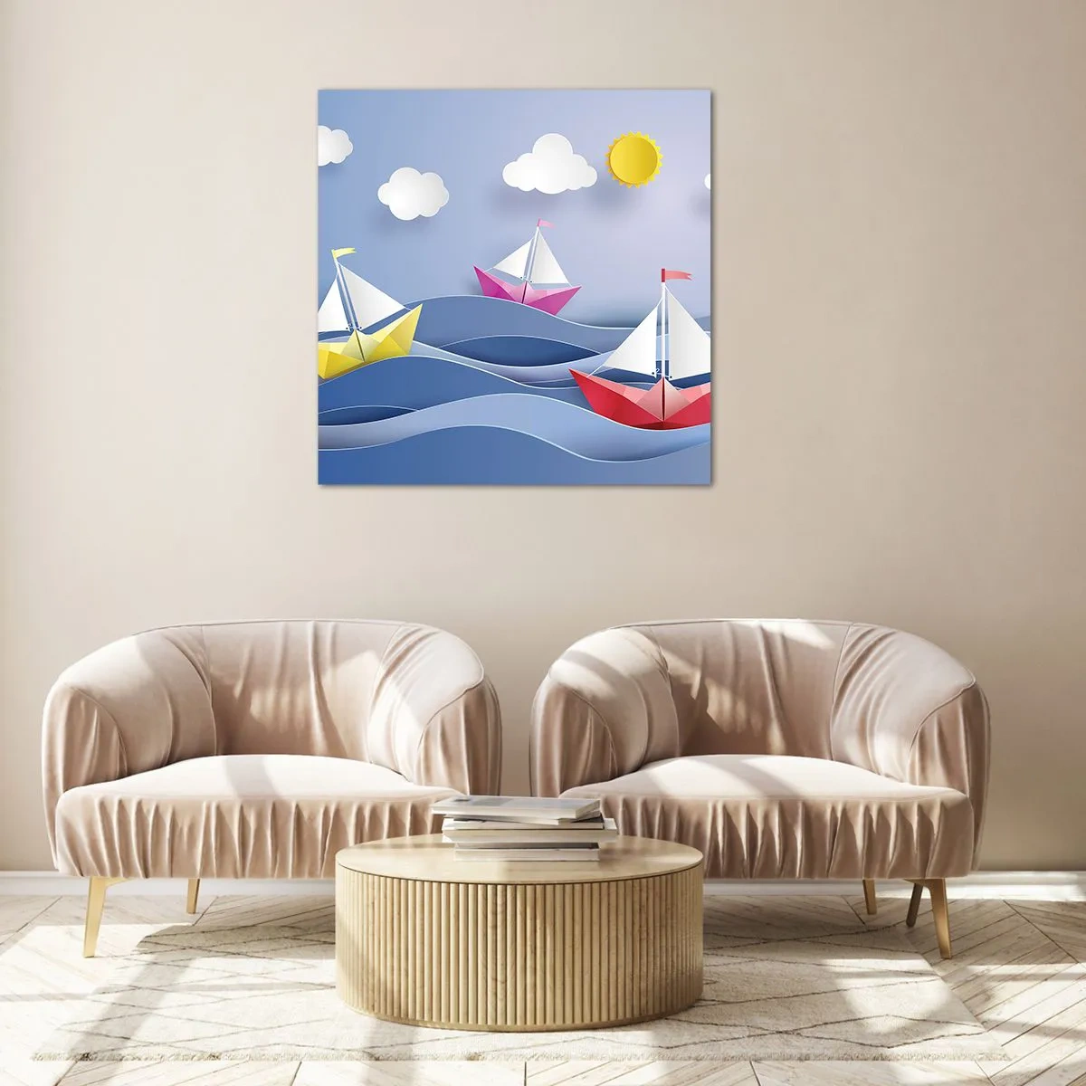 Glasbild - Bild auf glas - Ach, wie schön ist es, in den Wellen zu schwingen - 40x40 cm