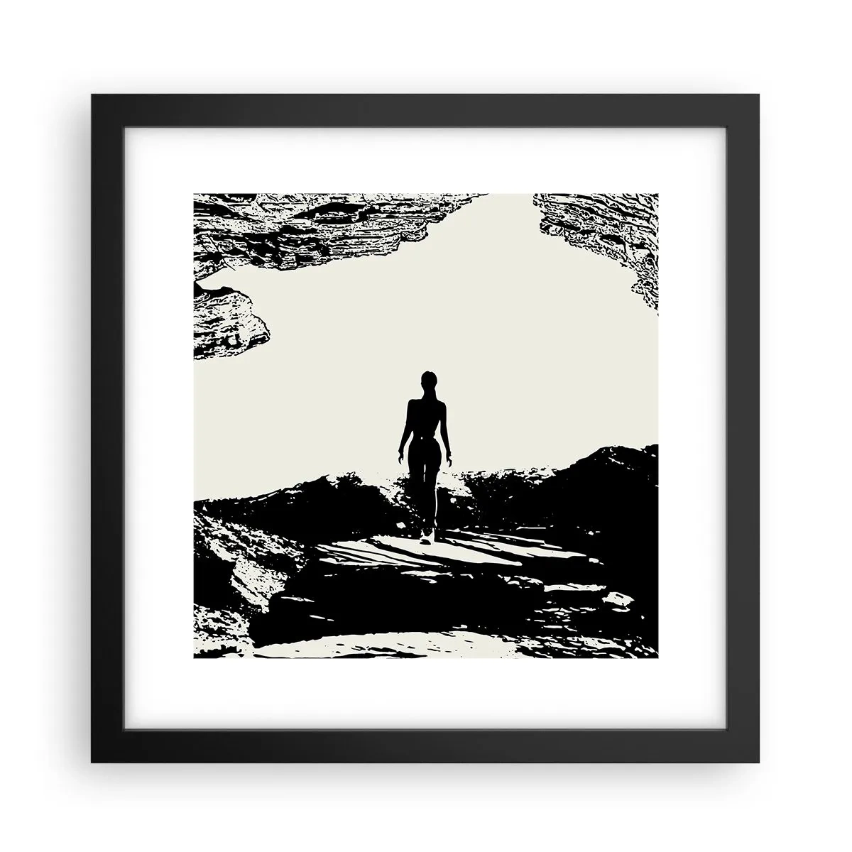 Poster in einem schwarzem Rahmen - Neuer Blick - 30x30 cm