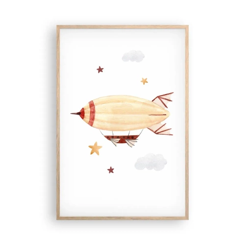 Poster in einem Rahmen aus heller Eiche - Luftschiff - 61x91 cm