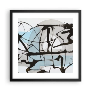 Poster in einem schwarzem Rahmen - Trotzdem blau - 40x40 cm