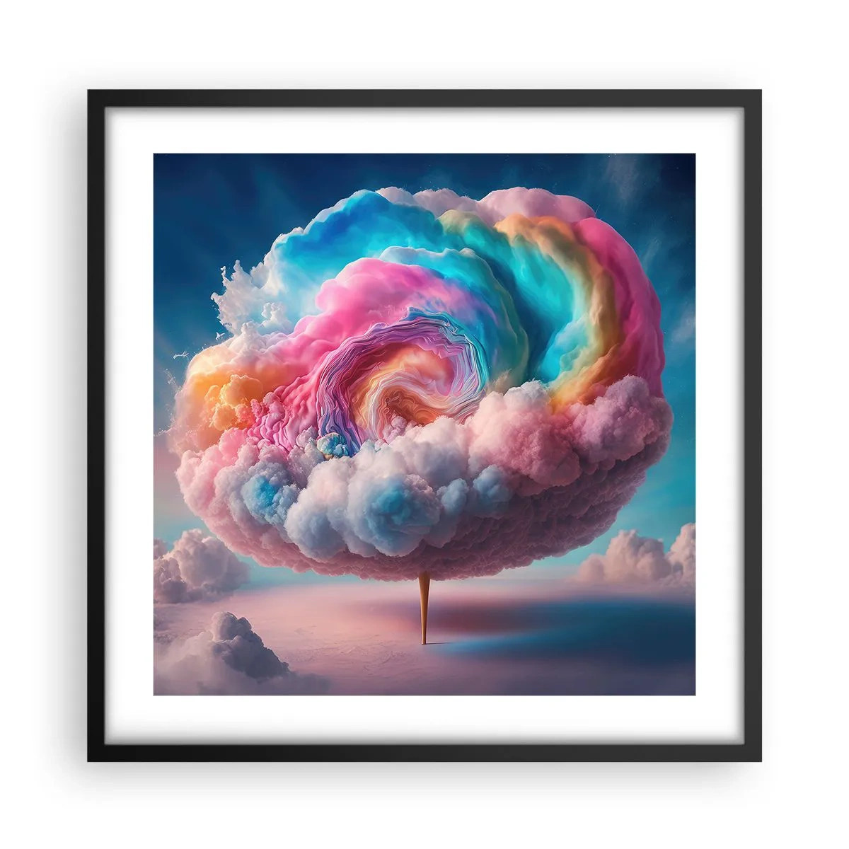 Poster in einem schwarzem Rahmen - Traum von einem Vergnügungspark - 50x50 cm