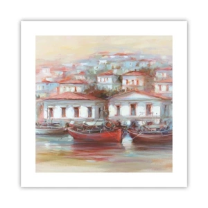 Poster - Glückliche Stadt - 40x40 cm