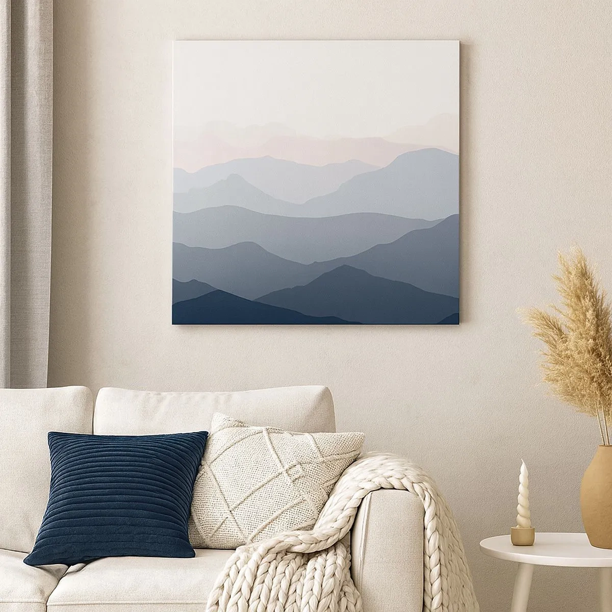 Bild auf Leinwand - Leinwandbild - Wellen der Berge - 30x30 cm