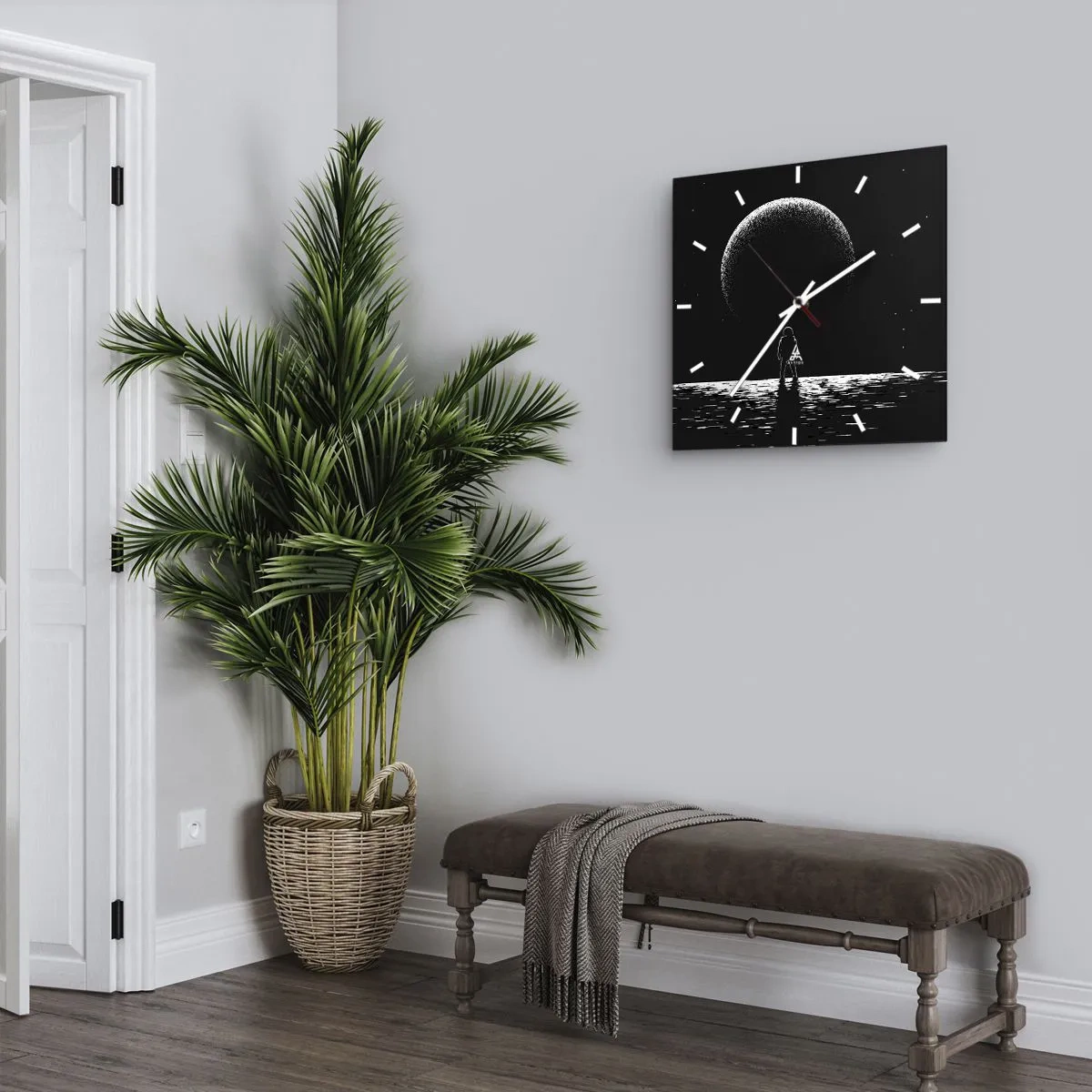 Wanduhr - Glasuhr - Angesicht zu Angesicht - 30x30 cm