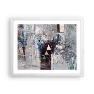 Poster in einem weißen Rahmen - Überschreibende Reihenfolge der Dreiecke - 50x40 cm