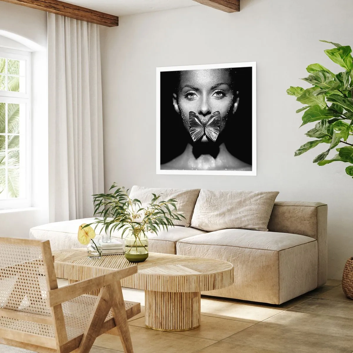 Poster - Schmetterlingskuss - 40x40 cm