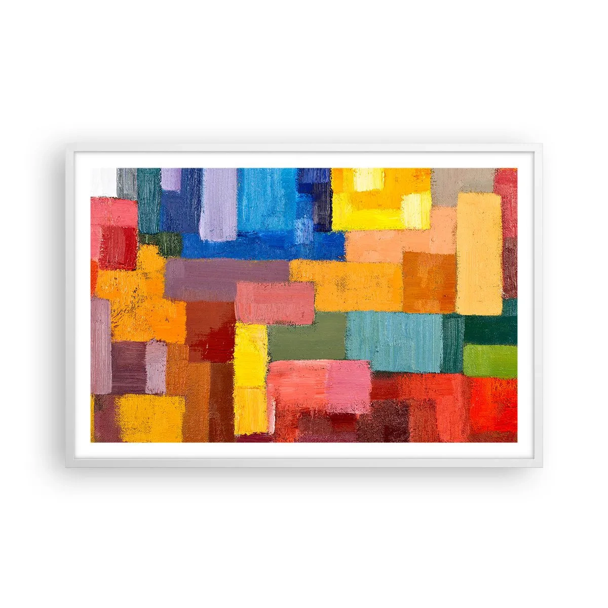 Poster in einem weißen Rahmen - Jeder ist anders, alle bunt - 91x61 cm